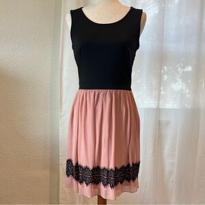 Enfocus Studio Black and Pink Lace Dress